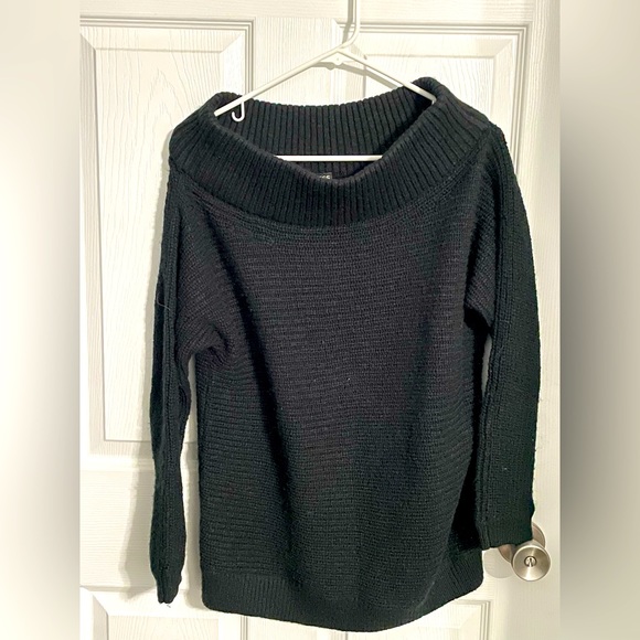 Express Sweaters - Express Sweater - black off the shoulder